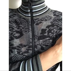 Armani Exchange Zip Up Lace Cardigan Sweatshirt